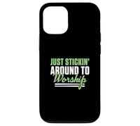 Just Stickin' Around To Worship A Christian Worship Drummer Case for iPhone 12/12 Pro