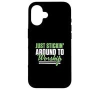 Just Stickin' Around To Worship A Christian Worship Drummer Case for iPhone 16