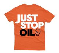Just Stop Oil Anti Environment Protest Save Earth Activist Green Mens Tshirt#VR6 Orange XL