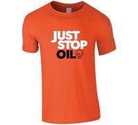 Just Stop Oil Men's T-Shirt - Save The Earth Protester T Shirt (UK, Alpha, M, Regular, Regular, Orange)