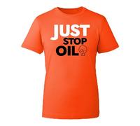 JUST Stop Oil Protest T-Shirt - Bold Climate Activism Graphic Tee - Eco Awareness Unisex Top for Environmental Supporters (Orange, 2XL Years)