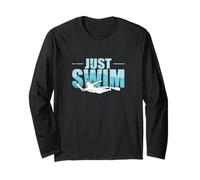 Just Swim Retro Swimmer Slogan Long Sleeve T-Shirt