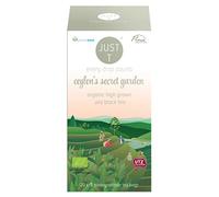 JUST T Ceylon´s Secret Garden Double Chamber Tea Bag (20 pcs) | Organic Black Tea - Grown in the Uva Highlands | Biodegradable Organic Tea Bags - Premium Organic High-Grown Leaf Tea for All Tea Lovers
