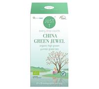 JUST T China Green Jewel Premium Double Chamber Tea Bag (20 pcs) | Organic - Blended with Yunnan | Biodegradable Premium Organic Tea Bags - Grown Leaf Tea for All Tea Lovers