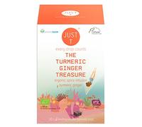 JUST T Premium Organic Pyramid Tea Bag - Turmeric Ginger Infused | Biodegradable Tea Bags (20 pcs)