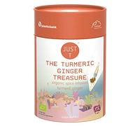 JUST T Turmeric Ginger Treasure - Organic Loose Leaf Tea (125g) - Infused with Tumeric Ginger, High-Grown Tea in a Sustainable Storage Tin