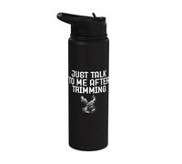 Just Talk to Me After Trimming A Wheel Throwing Pottery Fan Stainless Steel Insulated Water Bottle
