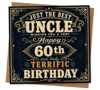 Just the Best Uncle Happy 60th Birthday Card for Uncle, Terrific Birthday Greeting Card