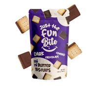 Just The Fun Bite Mini Butter Chocolate Biscuits Bites 100g x Pack of 3 - Dark Chocolate Biscuits Multipack, Chocolate Cookies for Kids, Adults, Resealable Bag
