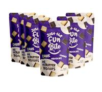 Just The Fun Bite Mini Butter Chocolate Biscuits Bites 100g x Pack of 6 - Dark Chocolate Biscuits Multipack, Chocolate Cookies for Kids, Adults, Resealable Bag