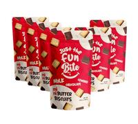 Just The Fun Bite Mini Butter Chocolate Biscuits Bites 100g x Pack of 6 - Milk Chocolate Biscuits Multipack, Chocolate Cookies for Kids, Adults, Resealable Bag