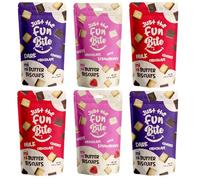 Just The Fun Bite Mini Butter Chocolate Biscuits Bites Variety Pack of 6x100g - Chocolate Biscuits Multipack, White Chocolate with Strawberry, Dark Chocolate, Milk Chocolate Cookies for Kids, Adults