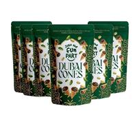 Just The Fun Part Dubai Chocolate Waffle Cones (Pack of 6 x 120g) - Milk Chocolate & Pistachio Cream with Crispy Kadaifi Bite Sized Mini Chocolate Wafers Cone, Ready to Eat Snack for Kids & Adults