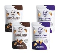 Just The Fun Part Waffle Cones with Premium Belgian Chocolate Variety Pack - Chocolate Filled Bite Sized Crispy Mini Wafers Cone Ready to Eat Snack Box for Kids (Pack of 4 (70g), Variety Pack 4)