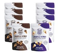 Just The Fun Part Waffle Cones with Premium Belgian Chocolate Variety Pack - Chocolate Filled Bite Sized Crispy Mini Wafers Cone Ready to Eat Snack Box for Kids (Pack of 8 (70g), Variety Pack 4)