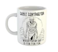 Just The Shirt Cable Contractor Where Every Day is Fun Mug Miserable Zombie Gift for Moody Office, 11 oz Ceramic Mug