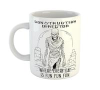 Just The Shirt Construction Director Where Every Day is Fun Mug Miserable Zombie Gift for Moody Office, 11 oz Ceramic Mug