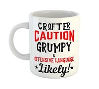 Just The Shirt Crofter Caution Grumpy and Offensive Language Likely Ceramic White Mug