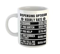 Just The Shirt Dispensing Optician Hourly Rates White Ceramic Hand Printed Mug