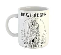 Just The Shirt Gravedigger Where Every Day is Fun Mug Miserable Zombie Gift for Moody Office, 11 oz Ceramic Mug