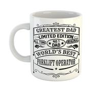 Just The Shirt Greatest Dad World's Best Forklift Operator Limited Edition No 1 Dad Vintage Style Print Mug