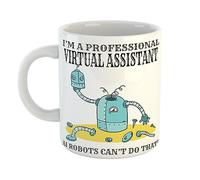 Just The Shirt I'm A Professional Virtual Assistant Ai Robots Cant Do That Mug with Broken Robot Gift for Professionals, 11 oz Ceramic Mug