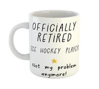 Just The Shirt Retired Ice Hockey Player Not My Problem Anymore Premium Ceramic Mug Gift for Office Desk, Humorous Retirement or Birthday Present
