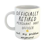 Just The Shirt Retired Merchant Navy Officer Not My Problem Anymore Premium Ceramic Mug Gift for Office Desk, Humorous Retirement or Birthday Present