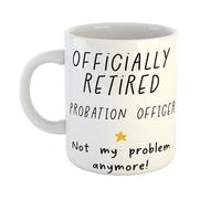 Just The Shirt Retired Probation Officer Not My Problem Anymore Humorous Coffee Mug Gift for Office Desk, Home or Workplace, Ideal Present for Birthdays or Retirement
