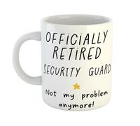 Just The Shirt Retired Security Guard Not My Problem Anymore Ceramic Mug - Funny Gift Idea for Workmates, Secret Santa, Christmas or Birthday