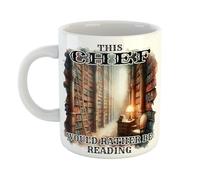 Just The Shirt This Chef Would Rather Be Reading Mug Gift for Book Lovers Office or Home, 11 oz Ceramic Mug, Secret Santa