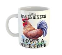 Just The Shirt This Gas Engineer Loves A Nice Cock Funny Hen Cockrel Mug Cheeky Office Gift for Professionals, 11 oz Ceramic Mug