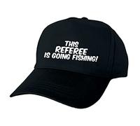 Just The Shirt This Referee is Going Fishing Hand Printed Black Baseball Cap