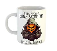 Just The Shirt This Spooky Legal Secretary Loves Halloween Season Mug Scary Pumpkin Gift for Professionals, 11 oz Ceramic Mug
