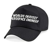 Just The Shirt World's Okayest Aerospace Engineer Baseball Cap Dad Gift Black