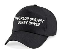 Just The Shirt World's Okayest Lorry Driver Baseball Cap Dad Gift Black