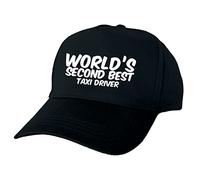 Just The Shirt Worlds Second Best Taxi Driver Black Hand Printed Funny Baseball Cap