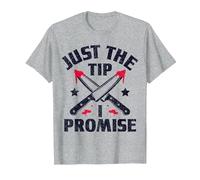 Just The Tip I Promise Bloody Knife Design T-Shirt, Men, Heather Grey, Large