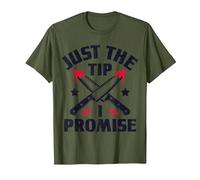 Just The Tip I Promise Bloody Knife Design T-Shirt, Men, Olive Green, Small