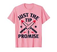 Just The Tip I Promise Bloody Knife Design T-Shirt, Men, Pink, Small