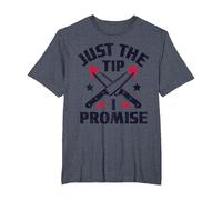 Just The Tip I Promise Bloody Knife Design T-Shirt, Men's Big and Tall, Heather Blue, 6X Tall