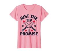 Just The Tip I Promise Bloody Knife Design T-Shirt, Women, Pink, Medium