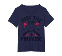 Just The Tip I Promise Bloody Knife Design T-Shirt, Women's Plus, Navy Blue, 6X