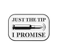 Just the Tip I Promise Enamel Pin - 3cm x 1.8cm Bullet-Themed Funny Badge for Jackets, Bags & Lanyards - Humorous Gift for Collectors, Outdoor Enthusiasts & Pin Fans