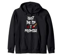 Just The Tip I Promise Funny Halloween Blood Splatter Zip Hoodie