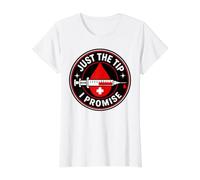 Just the Tip I Promise Funny Phlebotomist Halloween Value Graphic T-Shirt, Women, White, M