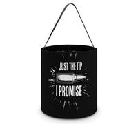 Just The Tip I Promise Halloween Tricking Or Treating Bucket Bags Reusable Candy Basket Tote Pumpkin Party Favor Bag