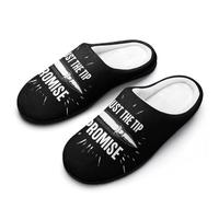Just The Tip I Promise Slippers Women Winter Warm Cotton Hotel Slippers Anti-Slip Indoor Slip-Ons House Shoes 9-10（40-41）