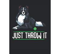 Just Throw It Border Collie Hund Tier Liebhaber: A4+ Softcover 120 beschreibbare karierte Seiten | 22 x 28 cm (8,5x11 Zoll)