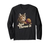 Just Throw It Cat Meme Funny Kitty Memes Funny Kitty Cats Long Sleeve T-Shirt